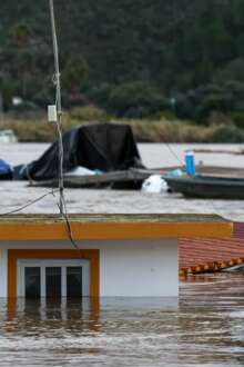A área ribeirinha de Alcoutim inundada.